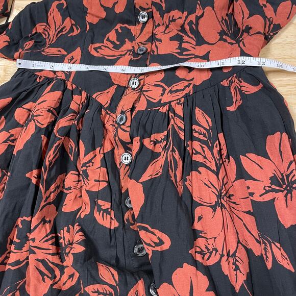 Free People NWT The Perfect Sundress Floral Midi Button Dress Size S Tie Back - Picture 8 of 12